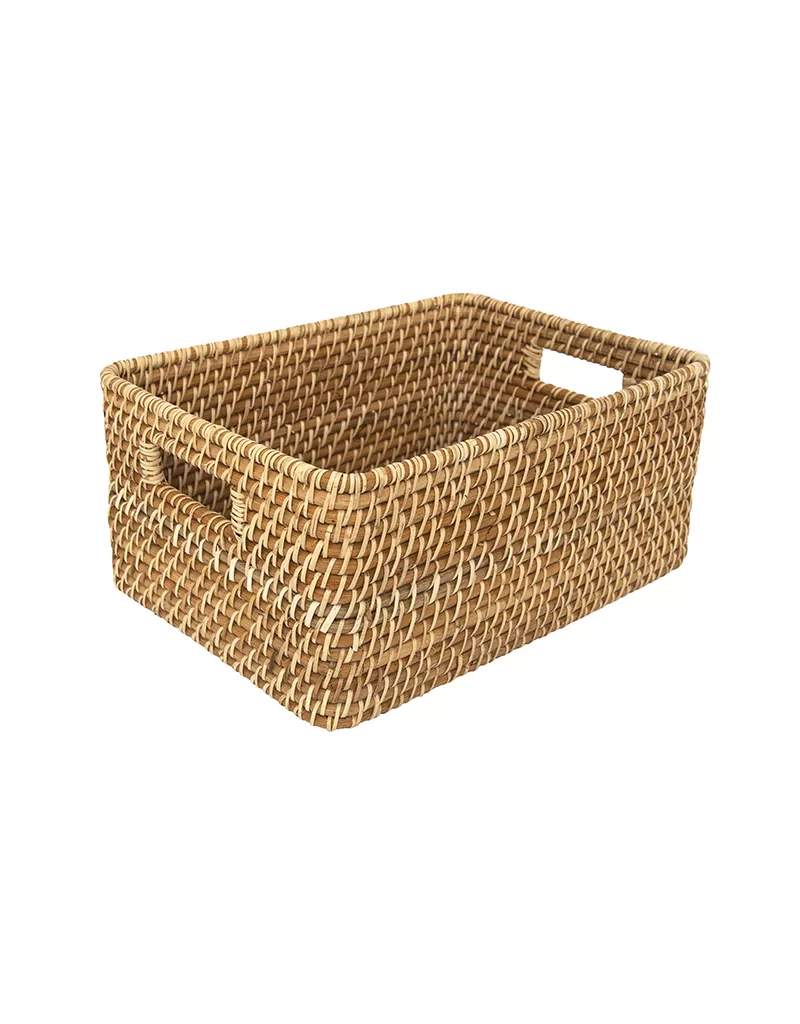 Hand-Woven Rattan Storage Basket