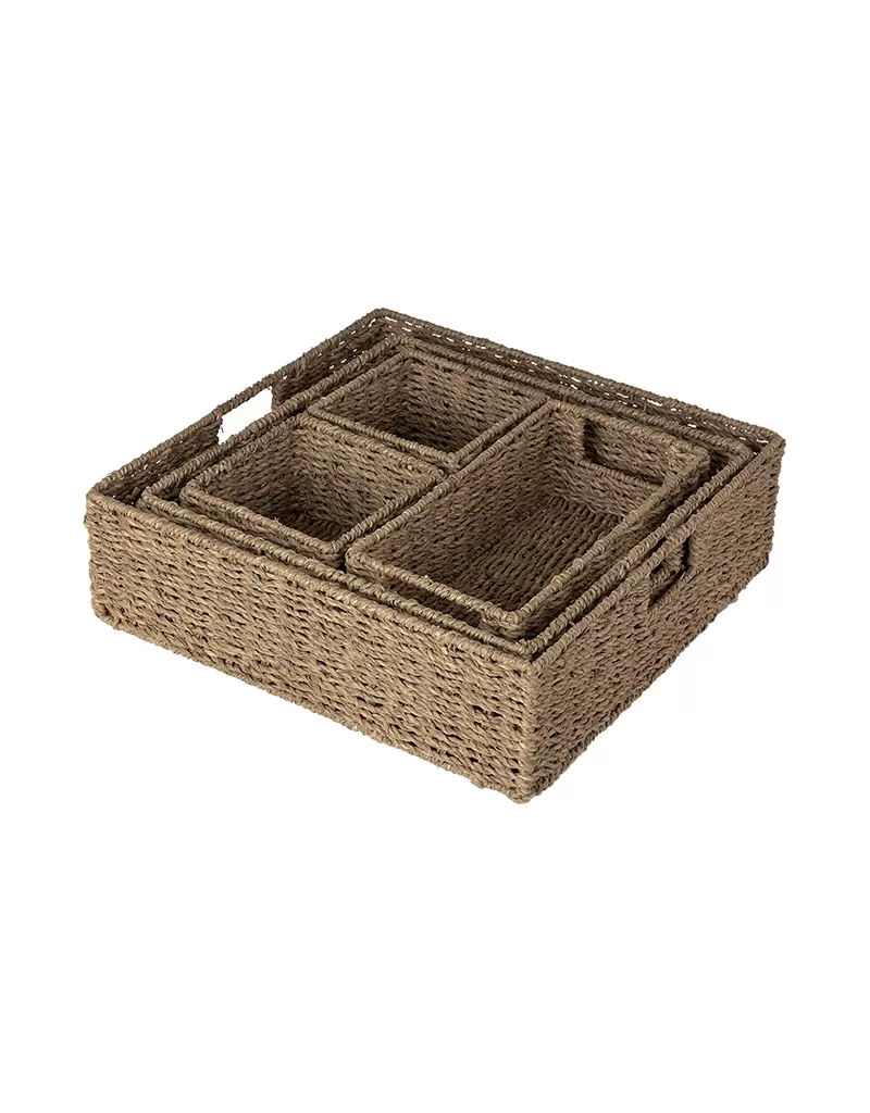 Set of 5pcs Natural Seagrass Storage Bin