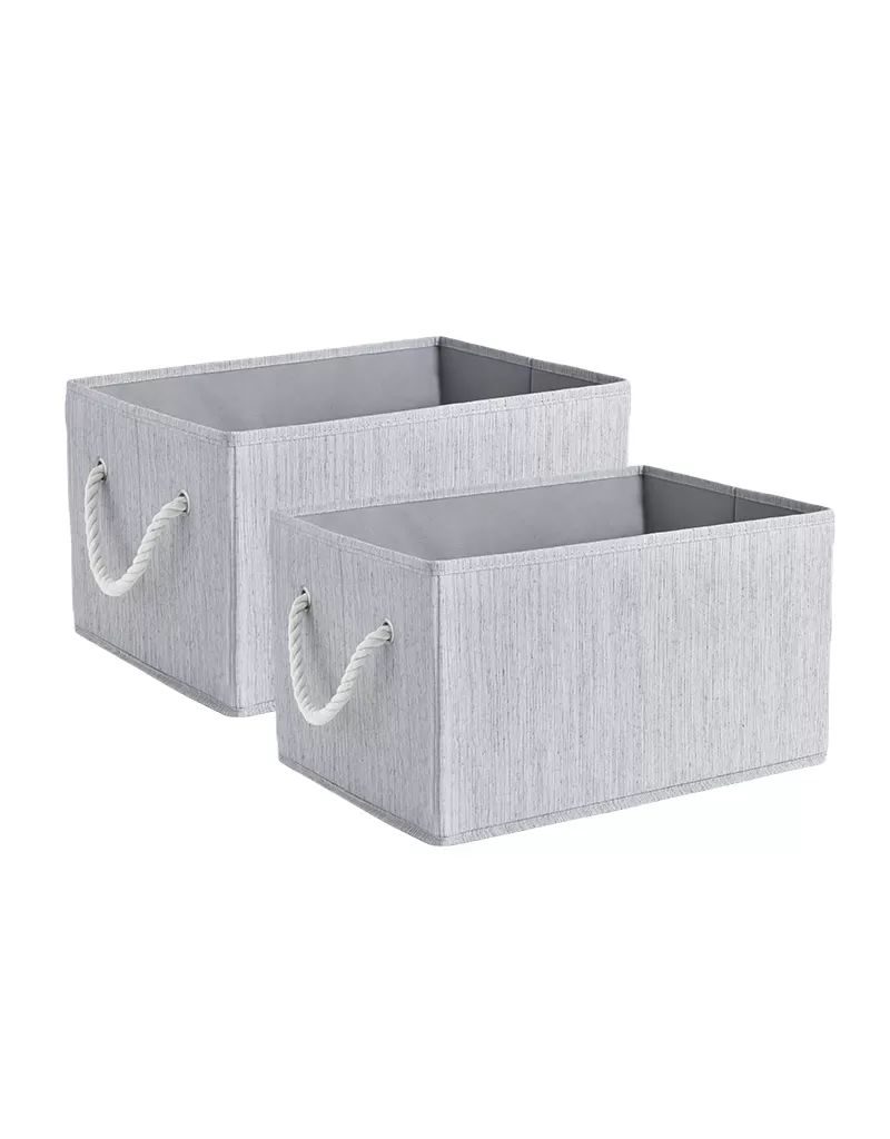 2pk 20L Foldable Organizing Storage Bin with Rope Handle
