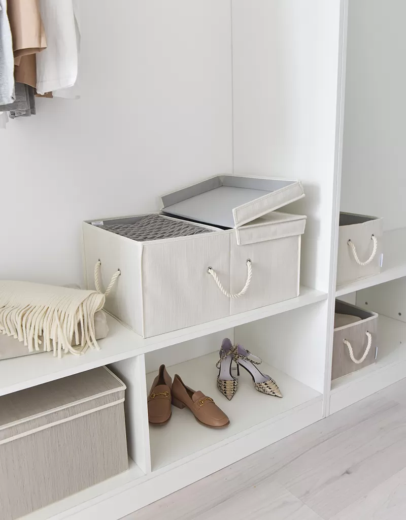 65L Foldable Organizing Storage Bin with Double Lids