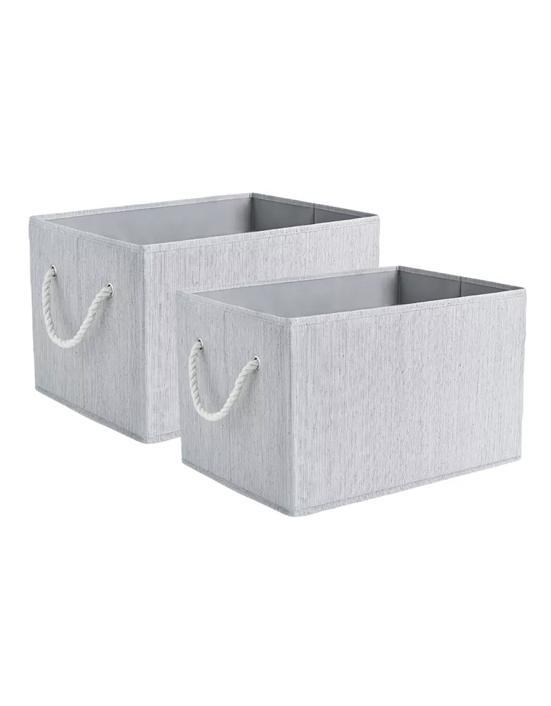 2pk 34L Foldable Organizing Storage Bin with Rope Handle