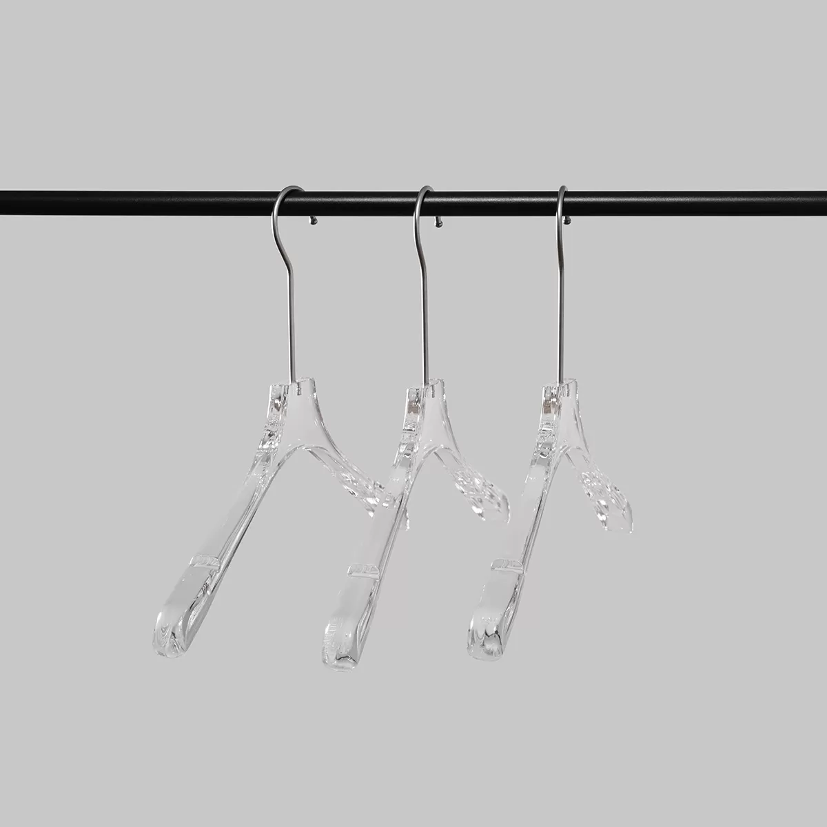 3pk Acrylic Crystal Regular-Shoulder Clear Hanger
