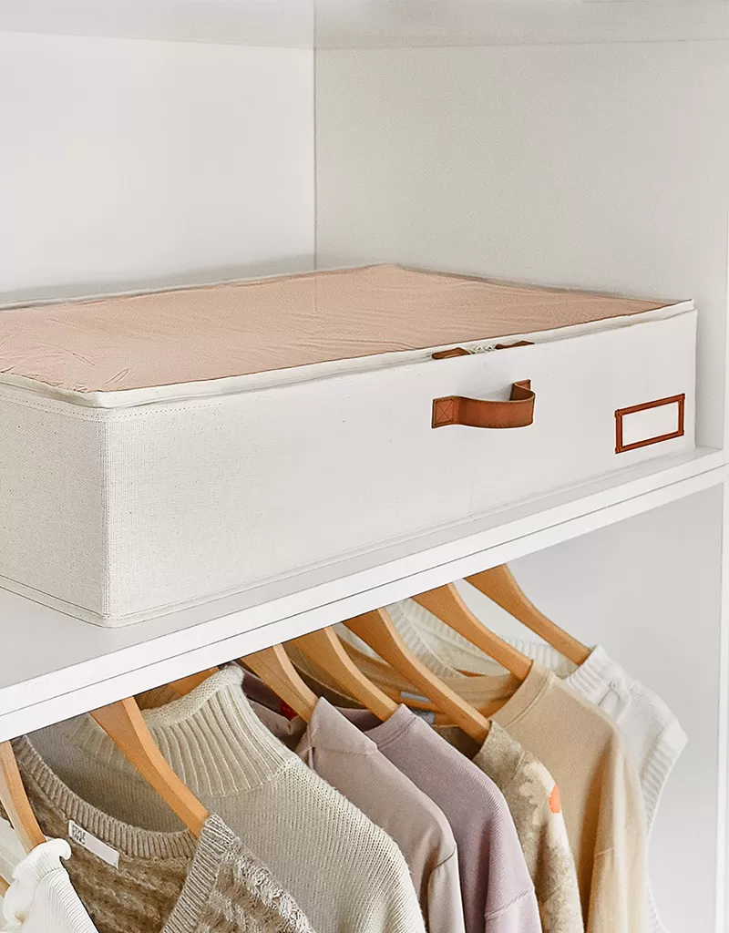 Under Bed Fabric Storage Bin with Transparent Lid (Set of 2)